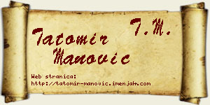 Tatomir Manović vizit kartica